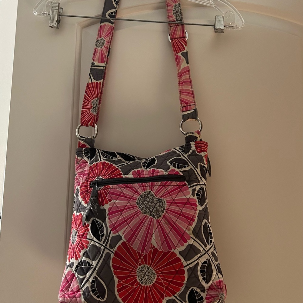 Vera Bradley Quilted Floral Crossbody - Pink & Gray